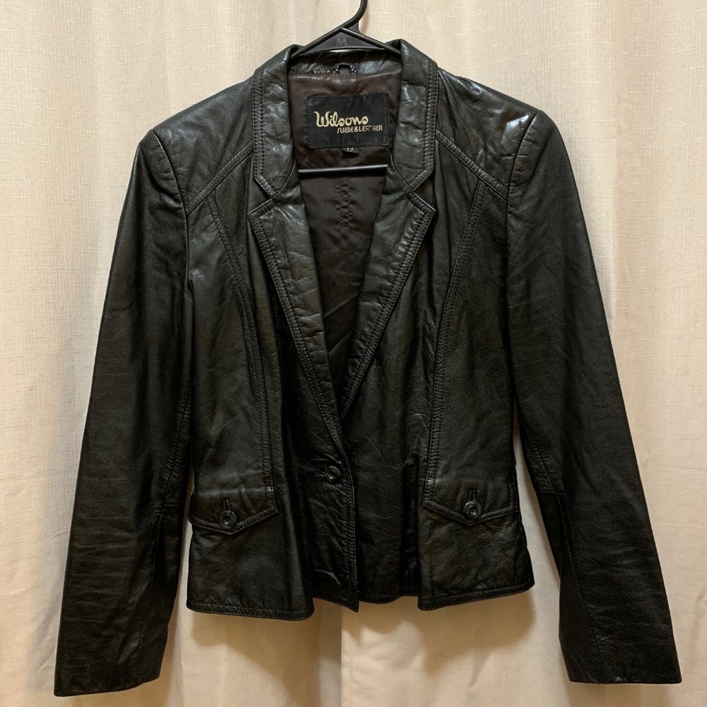90’s Vintage Black Leather Jacket / Blazer